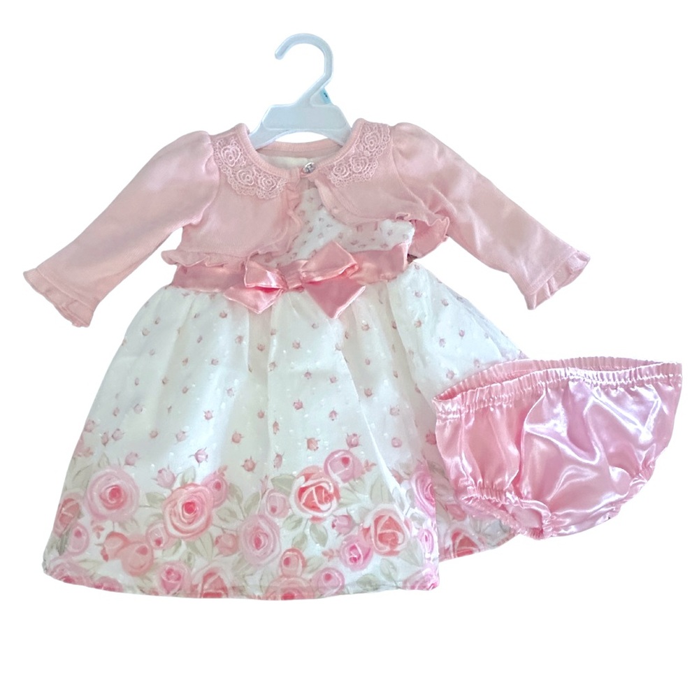 Nanette Baby 3-6 month spring dress - 3 piece set